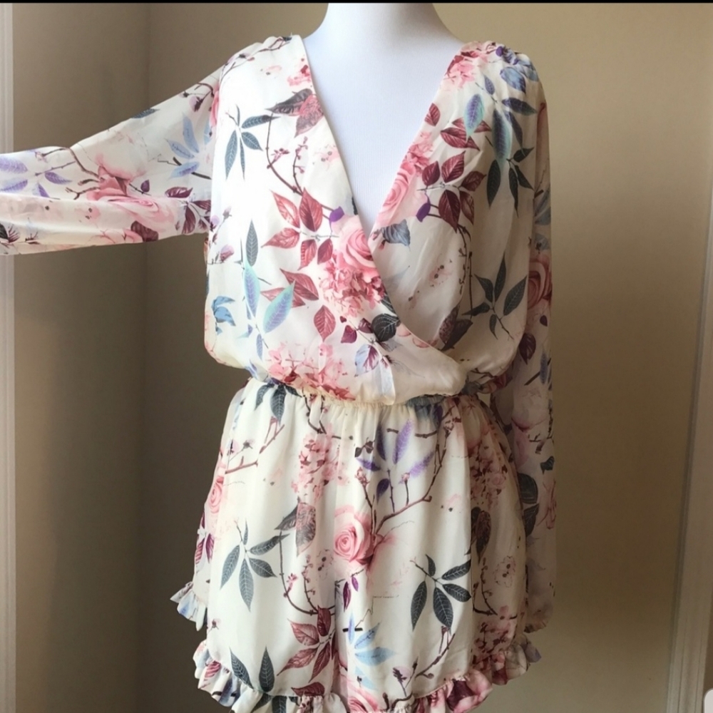 J for Justify floral romper size M